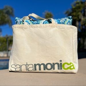 Santa Monica California Natural Cotton Tote Bag